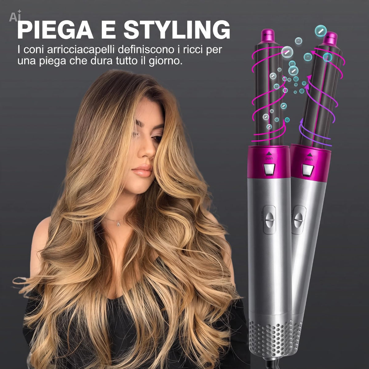 Modelador e Secador de Cabelo 5 em 1